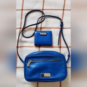 MARC JACOBS Leather Crossbody SALLY Bag in Salton Sea with Wallet